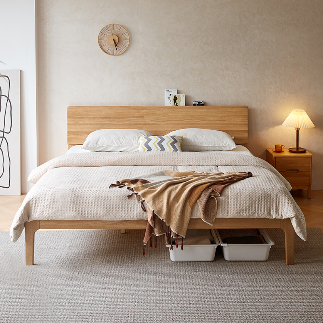 Japanese Muji Style Fika Solid Wood Platform Bed Frame — free download